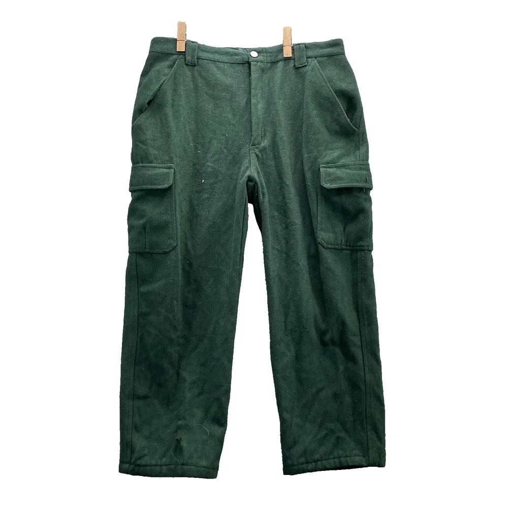 WFS Element Gear Cargo Pants Men 35x26* Forest Green Wool Blend Hunting‎ Outdoor